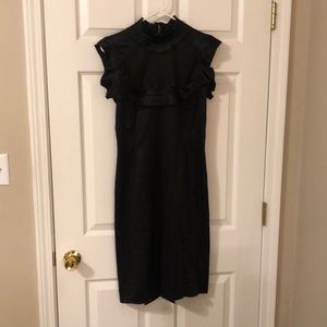 Rochas black sleeveless shift dress 40